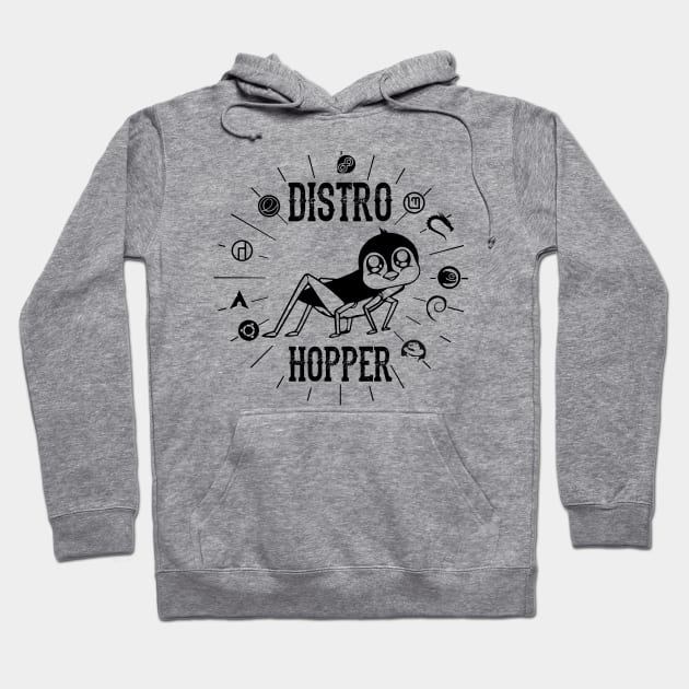 Distro Hopper Linux User Geek Hoodie by alltheprints